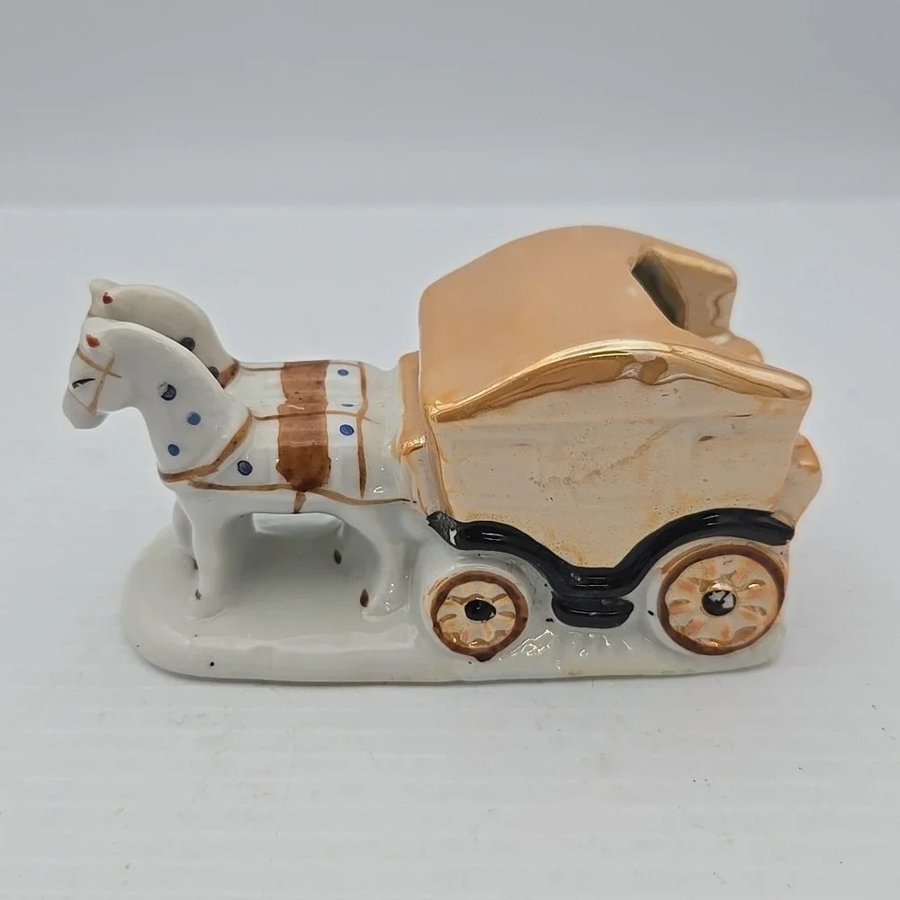 Vintage Japanese Horse‎ And Carriage Ashtray